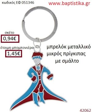 ΜΙΚΡΟΣ ΠΡΙΓΚΗΠΑΣ μπρελόκ μεταλλικό με σμάλτο accessories για βάπτιση ΕΦ-051346
