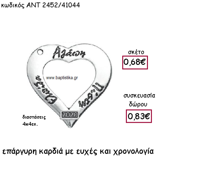 ΚΑΡΔΙΑ ΕΠΑΡΓΥΡΗ ΜΕ ΕΥΧΕΣ ΚΑΙ ΧΡΟΝΟΛΟΓΙΑ ΓΙΑ ΓΟΥΡΙ-ΔΩΡΟ ΑΝΤ-2452/41044