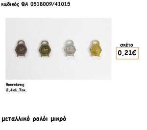 ΡΟΛΟΙ ΜΙΚΡΟ ΕΠΑΡΓΥΡΟ-ΕΠΙΧΡΥΣΟ-ΜΠΡΟΝΖΕ-ΑΝΤΙΚΕ ACCESSORIES ACCESSORIES ΓΙΑ ΜΠΟΜΠΟΝΙΕΡΕΣ-ΔΩΡΑ ΦΑ 0518009/41015