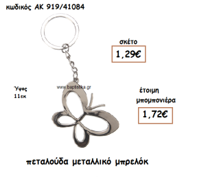 ΠΕΤΑΛΟΥΔΑ ΜΕΤΑΛΛΙΚΟ ΜΠΡΕΛΟΚ ΓΙΑ ΜΠΟΜΠΟΝΙΕΡΑ ΒΑΠΤΙΣΗΣ ΑΚ-919/41084