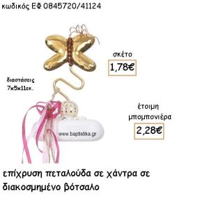 ΠΕΤΑΛΟΥΔΑ ΕΠΙΧΡΥΣΗ ΠΑΝΩ ΣΕ ΧΑΝΤΡΑ ΣΕ ΒΟΤΣΑΛΟ ΓΙΑ ΜΠΟΜΠΟΝΙΕΡΕΣ ΒΑΠΤΙΣΗΣ ΕΦ 0845720/41124