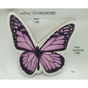 πεταλούδα μωβ ξύλινο μαγνητάκι τζα 04024