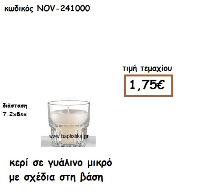 ΚΕΡΙ ΣΕ ΓΥΑΛΙΝΟ ΜΙΚΡΟ ΜΕ ΣΧΕΔΙΑ ΣΤΗ ΒΑΣΗ ΓΙΑ ΚΗΡΟΣΤΑΤΕΣ ΚΑΙ ΦΑΝΑΡΙΑ NOV-54700