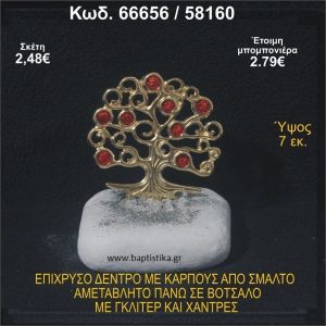 ΔΕΝΤΡΟ ΕΠΙΧΡΥΣΟ ΜΕ ΚΑΡΠΟΥΣ ΑΠΟ ΣΜΑΛΤΟ ΣΕ ΒΟΤΣΑΛΟ ΜΕ ΓΚΛΙΤΕΡ ΚΑΙ ΧΑΝΤΡΕΣ ΜΠΟΜΠΟΝΙΕΡΑ - ΔΩΡΟ  66656/58160