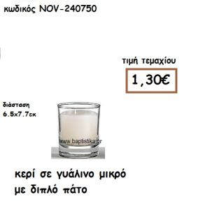 ΚΕΡΙ ΣΕ ΓΥΑΛΙΝΟ ΜΙΚΡΟ ΜΕ ΔΙΠΛΟ ΠΑΤΟ ΓΙΑ ΚΗΡΟΣΤΑΤΕΣ ΚΑΙ ΦΑΝΑΡΙΑ NOV-94100