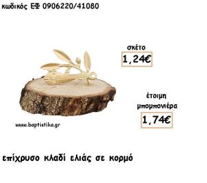 ΚΛΑΔΙ ΕΛΙΑΣ ΕΠΙΧΡΥΣΟ ΣΕ ΚΟΡΜΟ ΓΙΑ ΜΠΟΜΠΟΝΙΕΡΕΣ - ΔΩΡΑ ΕΦ 0906220/41080