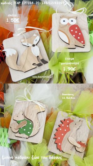 ΖΩΑ ΤΟΥ ΔΑΣΟΥΣ ΞΥΛΙΝΑ ΚΑΔΡΑΚΙΑ για μπομπονιέρες βάπτισης ΠΑΡ-17Γ018-20/41097 1.90€!!!