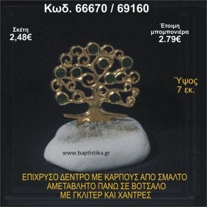 ΔΕΝΤΡΟ ΕΠΙΧΡΥΣΟ ΜΕ ΚΑΡΠΟΥΣ ΑΠΟ ΣΜΑΛΤΟ ΣΕ ΒΟΤΣΑΛΟ ΜΕ ΓΚΛΙΤΕΡ ΚΑΙ ΧΑΝΤΡΕΣ ΜΠΟΜΠΟΝΙΕΡΑ - ΔΩΡΟ  66670/69160