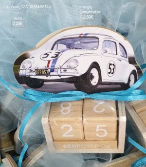 αυτοκίνητο λευκό ξύλινο κοπτικό σε ξύλινο ημερολόγιο τζα 15284/56145