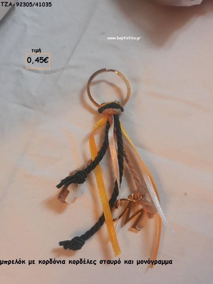 ΜΠΡΕΛΟΚ ΜΕ ΜΟΝΟΓΡΑΜΜΑ ΚΑΙ ΣΤΑΥΡΟΥΔΑΚΙ ΜΕ ΚΟΡΔΕΛΕΣ ΚΑΙ ΚΟΡΔΟΝΙΑ ΓΙΑ ΜΠΟΜΠΟΝΙΕΡΕΣ ΒΑΠΤΙΣΗΣ / ΔΩΡΑ ΕΟΡΤΩΝ - ΓΕΝΝΗΣΗΣ ΤΖΑ-92305/41130 0.45€!!!