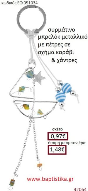 ΚΑΡΑΒΑΚΙ μπρελόκ μεταλλικό accessories για βάπτιση ΕΦ-051034