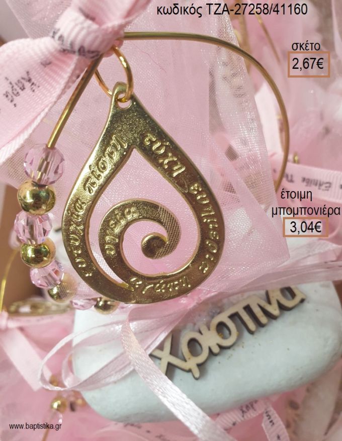 ΔΑΚΡΥ ΕΥΧΩΝ ΣΕ ΚΥΚΛΟ ΑΠΟ ΧΑΝΤΡΕΣ ΠΑΝΩ ΣΕ ΒΟΤΣΑΛΟ ΜΕ ΞΥΛΙΝΟ ΟΝΟΜΑ  για μπομπονιέρες βάπτισης ΤΖΑ-27258/41160 3.04€!!!