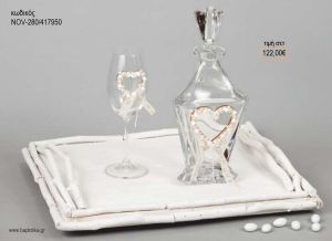 ΣΕΤ ΓΑΜΟΥ ΚΑΡΑΦΑ ΚΑΙ ΠΟΤΗΡΙ ΔΙΣΚΟΣ ΜΕ ΣΧΕΔΙΟ ΚΑΡΔΙΑ ΜΕ ΛΟΥΛΟΥΔΑΚΙΑ NOV-280/417950 122.00€!!!