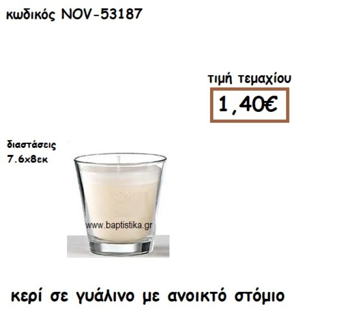 ΚΕΡΙ ΣΕ ΓΥΑΛΙΝΟ ΜΕ ΑΝΟΙΚΤΟ ΣΤΟΜΙΟ ΓΙΑ ΚΗΡΟΣΤΑΤΕΣ ΚΑΙ ΦΑΝΑΡΙΑ NOV-53187