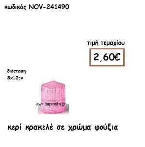 ΚΕΡΙ ΚΡΑΚΕΛΕ ΣΕ ΧΡΩΜΑ ΦΟΥΞΙΑ ΓΙΑ ΚΗΡΟΣΤΑΤΕΣ ΚΑΙ ΦΑΝΑΡΙΑ  NOV-241490