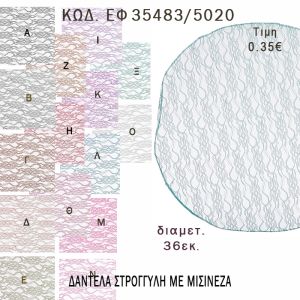 ΜΑΝΤΗΛΙ ΔΑΝΤΕΛΑ ΜΕ ΜΙΣΙΝΕΖΑ ΣΤΡΟΓΓΥΛΟ 36ΕΚ φτιάξτο μόνος - υλικά για μπομπονιέρες  ΕΦ 35483/5020 0.35€!!!