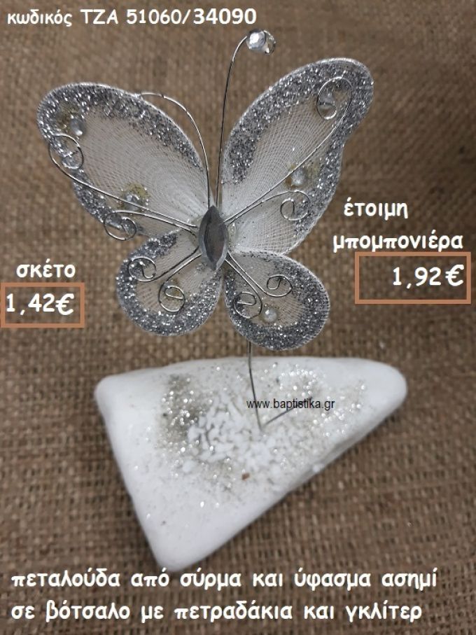 ΠΕΤΑΛΟΥΔΑ ΑΠΟ ΣΥΡΜΑ ΚΑΙ ΥΦΑΣΜΑ ΑΣΗΜΙ ΣΕ ΒΟΤΣΑΛΟ ΓΙΑ ΜΠΟΜΠΟΝΙΕΡΕΣ ΒΑΠΤΙΣΗΣ ΤΖΑ 51060/34090