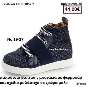 ΠΑΠΟΥΤΣΙΑ ΒΑΠΤΙΣΗΣ ΜΠΟΤΑΚΙΑ ΜΕ ΦΕΡΜΟΥΑΡ ΚΑΙ ΣΧΕΔΙΟ ΜΕ ΛΑΣΤΙΧΟ ΣΕ ΧΡΩΜΑ ΜΠΛΕ GORGINO ΔΕΡΜΑΤΙΝΑ-ΑΝΑΤΟΜΙΚΑ ΓΚΟ G1052-2