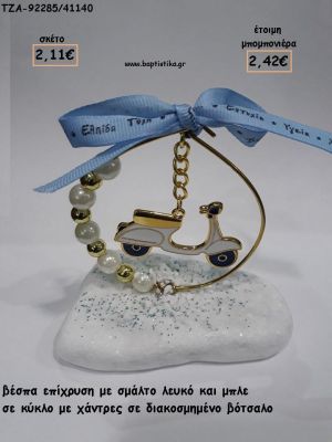 ΒΕΣΠΑ ΜΕ ΣΜΑΛΤΟ ΣΕ ΚΥΚΛΟ ΜΕ ΧΑΝΤΡΕΣ ΚΑΙ ΠΕΡΛΕΣ ΣΕ ΒΟΤΣΑΛΟ ΓΙΑ ΜΠΟΜΠΟΝΙΕΡΕΣ ΒΑΠΤΙΣΗΣ - ΔΩΡΑ ΕΟΡΤΩΝ - ΠΑΡΤΥ - ΓΕΝΝΗΣΗΣ ΤΖΑ-92285/41140 2.42€!!!