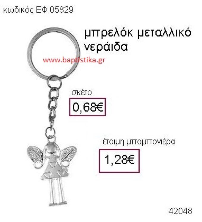 ΝΕΡΑΪΔΑ ΜΕΤΑΛΛΙΚΟ ΜΠΡΕΛΟΚ μπομπονιέρα Βάπτισης ΕΦ-05829