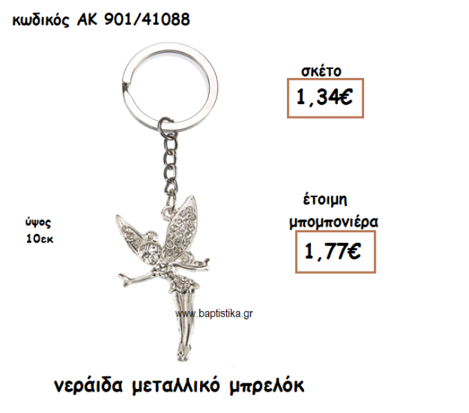 ΝΕΡΑΙΔΑ ΜΕΤΑΛΛΙΚΟ ΜΠΡΕΛΟΚ ΓΙΑ ΜΠΟΜΠΟΝΙΕΡΑ ΒΑΠΤΙΣΗΣ ΑΚ-901/41088