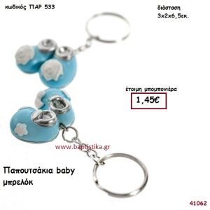 ΠΑΠΟΥΤΣΑΚΙΑ ΜΩΡΟΥ ΜΠΡΕΛΟΚ μπομπονιέρα Βάπτισης ΠΑΡ-533