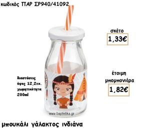 ΙΝΔΙΑΝΑ ΓΥΑΛΙΝΟ ΜΠΟΥΚΑΛΙ ΓΑΛΑΚΤΟΣ ΓΙΑ ΜΠΟΜΠΟΝΙΕΡΑ ΒΑΠΤΙΣΗΣ ΠΑΡ-ΣΡ940/41092