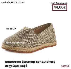 ΠΑΠΟΥΤΣΙΑ ΒΑΠΤΙΣΗΣ ΕΣΠΑΝΤΡΙΓΙΕΣ ΣΕ ΧΡΩΜΑ ΚΑΦΕ GORGINO ΔΕΡΜΑΤΙΝΑ-ΑΝΑΤΟΜΙΚΑ ΓΚΟ 3101-4