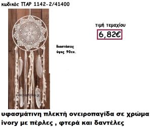ΟΝΕΙΡΟΠΑΓΙΔΑ ΠΛΕΚΤΗ ΣΕ ΧΡΩΜΑ IVORY ΜΕ ΦΤΕΡΑ,ΠΕΡΛΕΣ ΚΑΙ ΔΑΝΤΕΛΕΣ ΓΙΑ ΔΙΑΣΚΟΜΗΣΗ ΓΑΜΟΥ-ΒΑΠΤΙΣΗΣ ΠΑΡ-1142/2