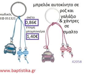 ΑΥΤΟΚΙΝΗΤΑΚΙ μπρελόκ μεταλλικό με σμάλτο accessories για βάπτιση ΕΦ-051321