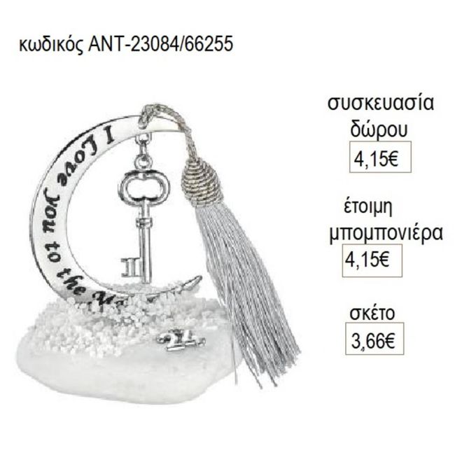 κλειδί σε φεγγάρι ευχών πάνω σε βότσαλο αντ 23084