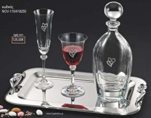 ΣΕΤ ΓΑΜΟΥ ΚΑΡΑΦΑ ΚΑΙ 3 ΠΟΤΗΡΙΑ ΔΙΣΚΟΣ ΜΕ ΣΧΕΔΙΟ ΚΑΡΔΙΕΣ ΔΙΠΛΕΣ NOV-110/418250 128.00€!!!