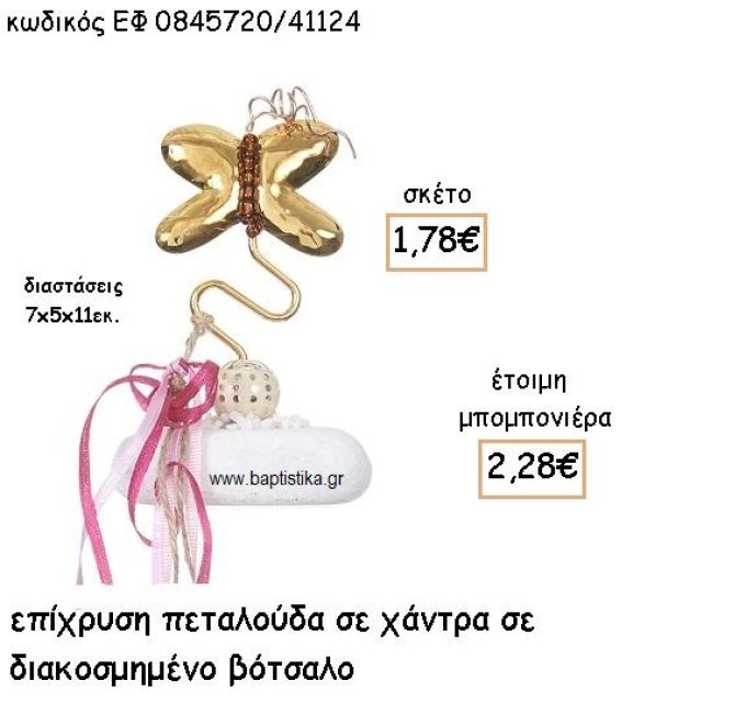 ΠΕΤΑΛΟΥΔΑ ΕΠΙΧΡΥΣΗ ΠΑΝΩ ΣΕ ΧΑΝΤΡΑ ΣΕ ΒΟΤΣΑΛΟ ΓΙΑ ΜΠΟΜΠΟΝΙΕΡΕΣ ΒΑΠΤΙΣΗΣ ΕΦ 0845720/41124