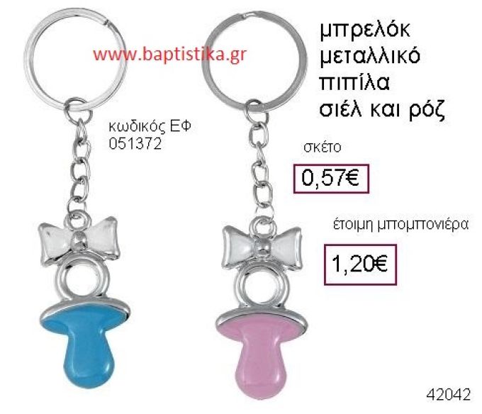 ΠΙΠΙΛΑ ΜΕΤΑΛΛΙΚΟ ΜΠΡΕΛΟΚ μπομπονιέρα Βάπτισης ΕΦ-051372