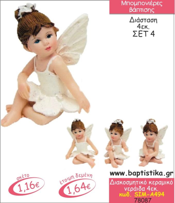 ΝΕΡΑΙΔΑ ΚΕΡΑΜΙΚΗ ΔΙΑΚΟΣΜΗΤΙΚΗ ΜΠΟΜΠΟΝΙΕΡΑ ΒΑΠΤΙΣΗΣ SIMΑ-494