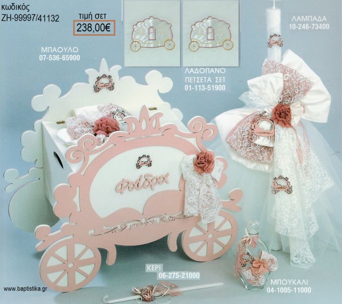ΑΜΑΞΑ βαπτιστικό σετ με ΞΥΛΙΝΟ ΚΟΥΤΙ ΕΠΙΠΛΟ ΖΗ-99997/41132 238.00€!!!
