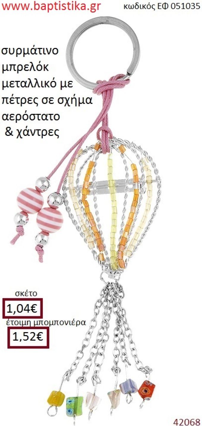 ΑΕΡΟΣΤΑΤΟ μπρελόκ μεταλλικό accessories για βάπτιση ΕΦ-051035