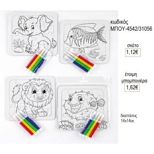 ξύλινο παζλ με μαρκαδόρους μπου 4542