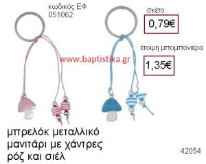 ΜΑΝΙΤΑΡΙ ΜΕΤΑΛΛΙΚΟ ΜΠΡΕΛΟΚ ΜΕ ΧΑΝΤΡΕΣ μπομπονιέρα Βάπτισης ΕΦ-051062