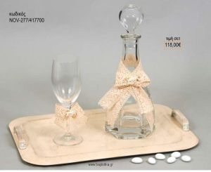 ΣΕΤ ΓΑΜΟΥ ΚΑΡΑΦΑ ΚΑΙ ΠΟΤΗΡΙ ΔΙΣΚΟΣ ΜΕ ΣΧΕΔΙΟ ΔΑΝΤΕΛΑ NOV-277/417700 118.00€!!!