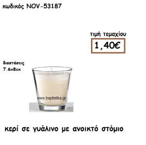 ΚΕΡΙ ΣΕ ΓΥΑΛΙΝΟ ΜΕ ΑΝΟΙΚΤΟ ΣΤΟΜΙΟ ΓΙΑ ΚΗΡΟΣΤΑΤΕΣ ΚΑΙ ΦΑΝΑΡΙΑ NOV-53187