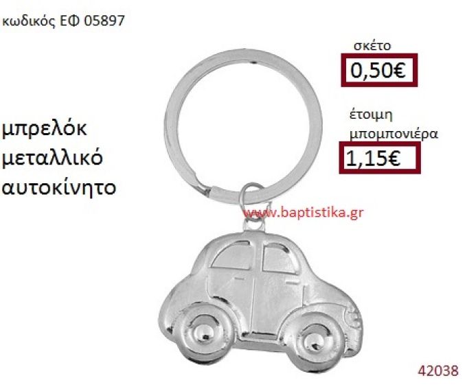 ΑΥΤΟΚΙΝΗΤΟ ΜΕΤΑΛΛΙΚΟ ΜΠΡΕΛΟΚ μπομπονιέρα Βάπτισης ΕΦ-05897