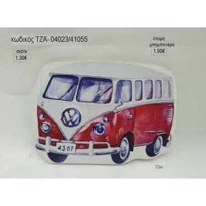 caravan κόκκινο ξύλινο μαγνητάκι τζα 04023