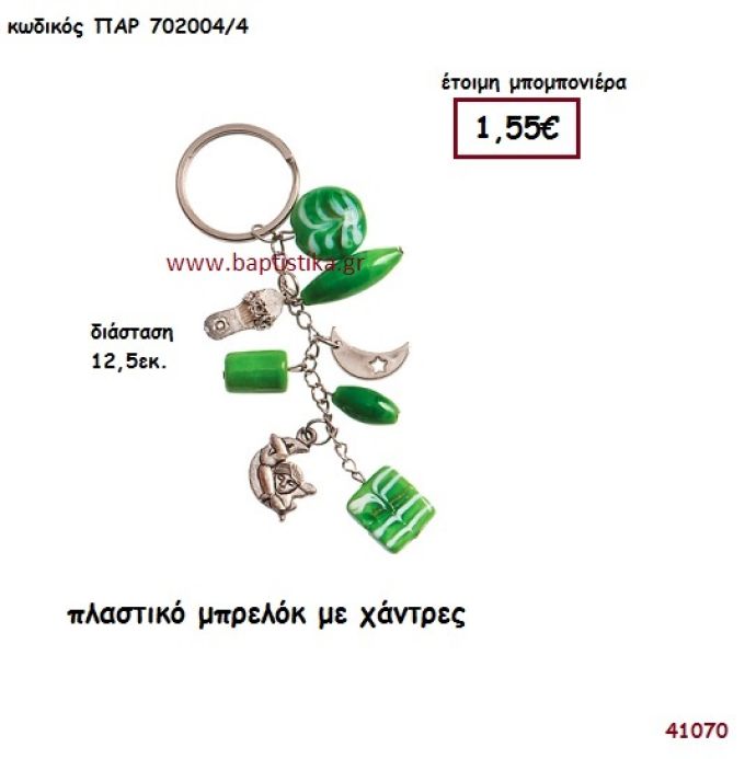 ΠΛΑΣΤΙΚΟ ΜΠΡΕΛΟΚ ΜΕ ΧΑΝΤΡΕΣ μπομπονιέρα Βάπτισης ΠΑΡ-7020044