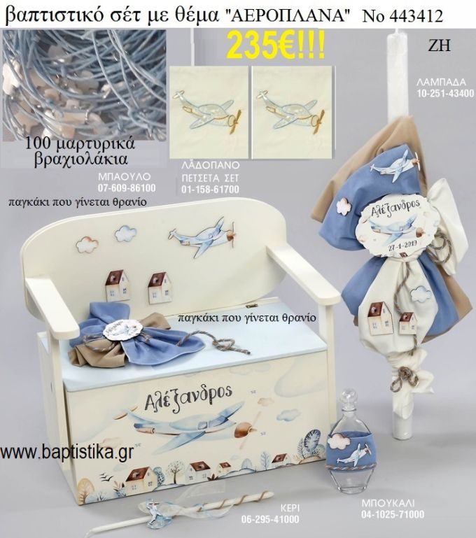 ΒΑΠΤΙΣΤΙΚΟ ΣΕΤ ΜΕ ΘΕΜΑ ΑΕΡΟΠΛΑΝΑ ΜΕ ΠΑΓΚΑΚΙ-ΘΡΑΝΙΟ ΖΗ Νο 443412