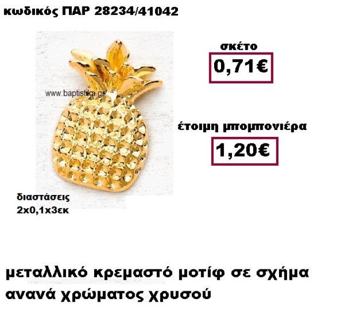 ΑΝΑΝΑΣ ΜΕΤΑΛΛΙΚΟ ΜΟΤΙΦ ΣΕ ΣΧΗΜΑ ΑΝΑΝΑ ΜΠΟΜΠΟΝΙΕΡΑ ΒΑΠΤΙΣΗΣ ΠΑΡ-28234