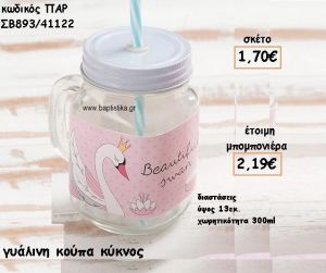 ΚΥΚΝΟΣ ΓΥΑΛΙΝΗ ΚΟΥΠΑ ΓΙΑ ΜΠΟΜΠΟΝΙΕΡΕΣ ΒΑΠΤΙΣΗΣ ΠΑΡ-ΣΒ893/41122