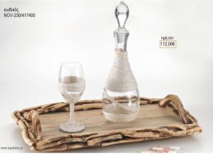 ΣΕΤ ΓΑΜΟΥ ΚΑΡΑΦΑ ΚΑΙ ΠΟΤΗΡΙ ΔΙΣΚΟΣ ΞΥΛΙΝΟΣ NOV-230/417400 112.00€!!!