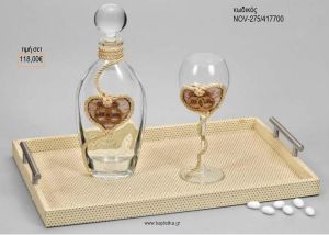 ΣΕΤ ΓΑΜΟΥ ΚΑΡΑΦΑ ΚΑΙ ΠΟΤΗΡΙ ΔΙΣΚΟΣ ΜΕ ΣΧΕΔΙΟ ΣΤΡΙΦΤΗ ΚΑΡΔΙΑ NOV-275/417700 118.00€!!!