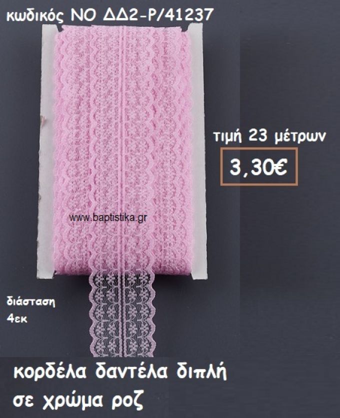 ΚΟΡΔΕΛΑ ΔΑΝΤΕΛΑ ΔΙΠΛΗ ΧΡΩΜΑ ΡΟΖ ΓΙΑ ΜΠΟΜΠΟΝΙΕΡΕΣ-ΑΜΠΑΛΑΖ NO ΔΔ1.Β/41187